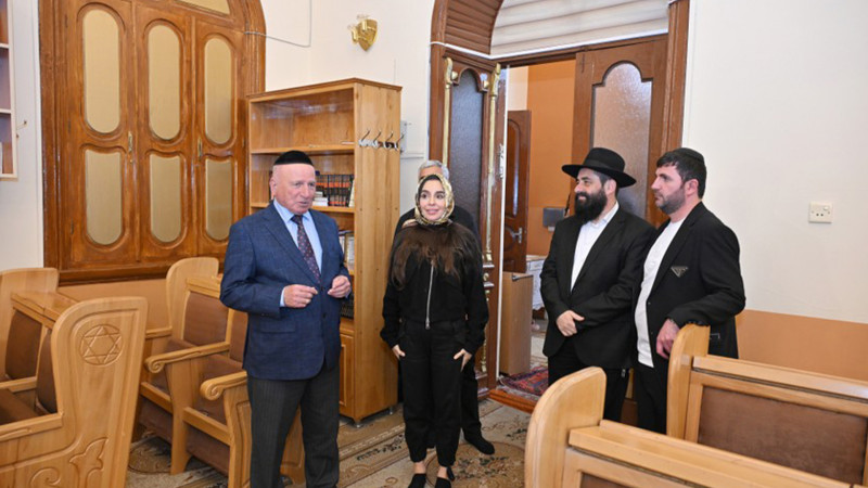 Leyla Əliyeva Qubada “Altı günbəz” sinaqoqunda - FOTO
