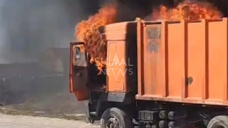 Xaçmazda avtomobil yanıb - VİDEO