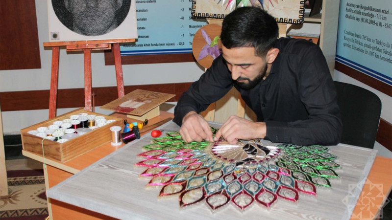 Şabranlı gənc nadir incəsənət növü ilə məşğuldur - FOTO