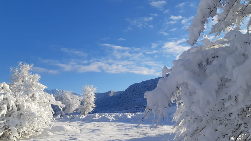 Şahdağa qar yağır