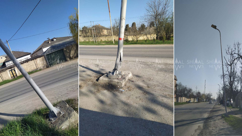 Quba-Xaçmaz yolunda dirəklər “sərxoş” olub - FOTO