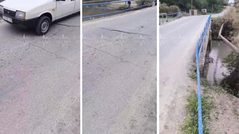 Xaçmazda körpü qəzalı vəziyyətə düşüb - VİDEO