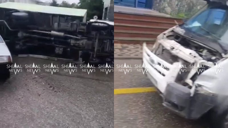 Qusarda yük avtomobilləri toqquşdu - VİDEO