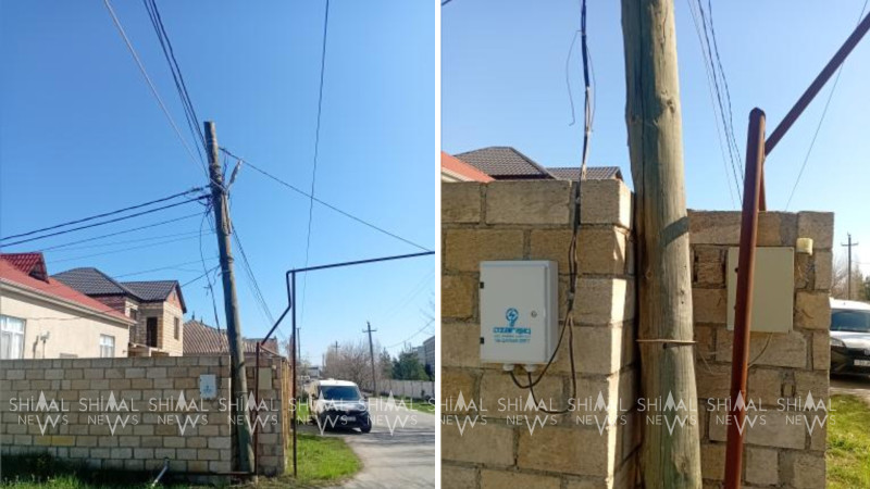 Xaçmazda “Azərişıq”ın 200 metrliyində qəzalı işıq dirəyi