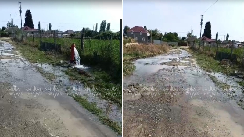 Şabranda BİABIRÇILIQ - İçməli su küçəyə axır - VİDEO