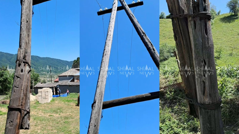 Qusarda elektrik dirəkləri faciəyə səbəb ola bilər - VİDEO