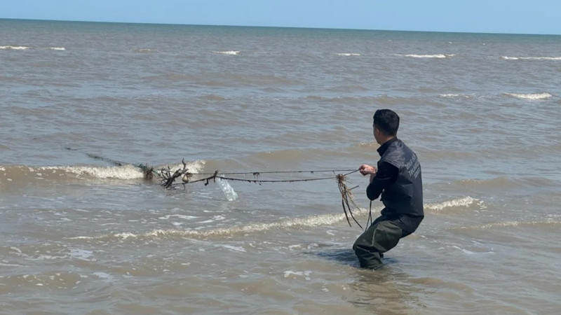 Xaçmazdan Şabrana qədər 1 kilometrə yaxın qanunsuz ov toru yığışdırıldı