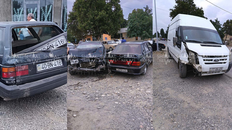 Qubada 3 avtomobil toqquşub - FOTO