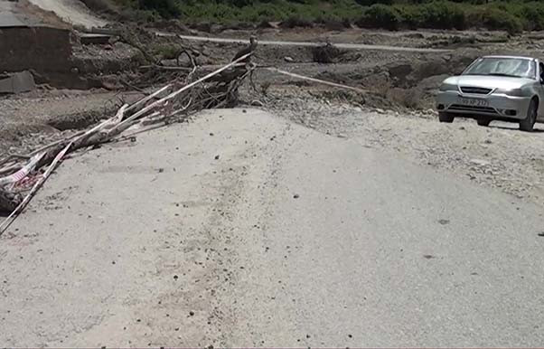 Şabranın 5 kəndi yolsuz qalıb - VİDEO