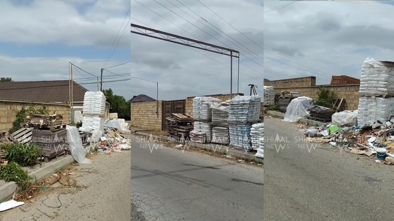 Qubada mağaza səkini zəbt edib - VİDEO