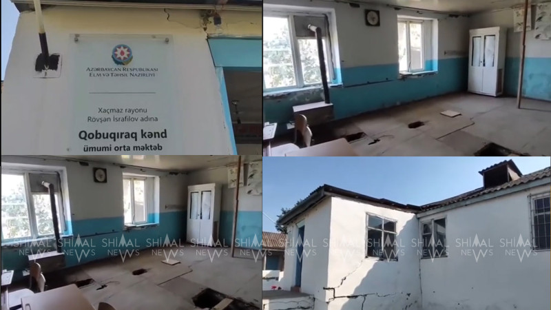 Damı uçan, döşəməsi çökən Xaçmaz məktəbi təmir ediləcək?