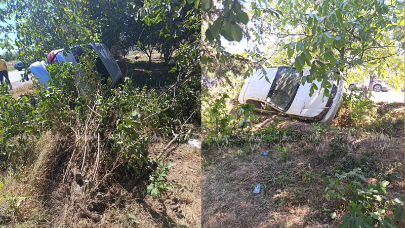 Qadın sürücü avtomobili aşırtdı