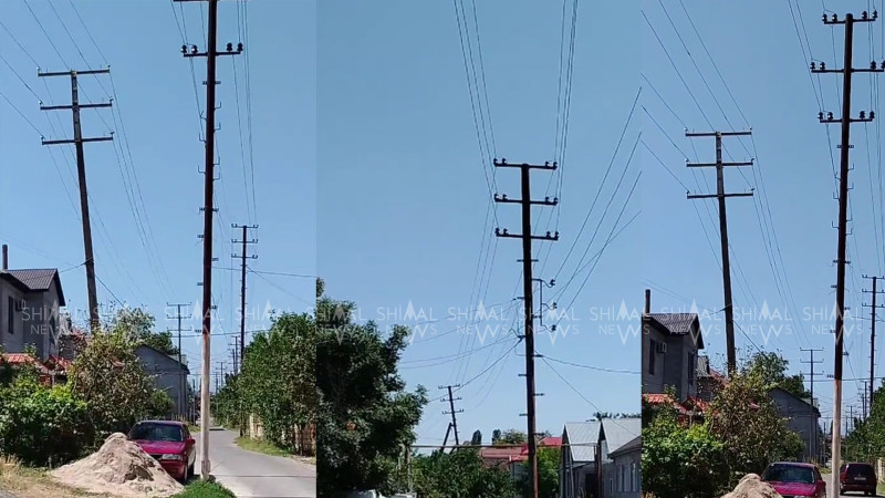 Qubada təhlükə saçan elektrik dirəkləri