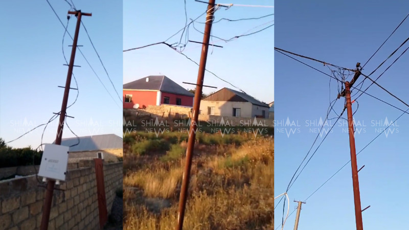 Xaçmazın köhnə, əyilmiş elektrik dirəkləri - VİDEO