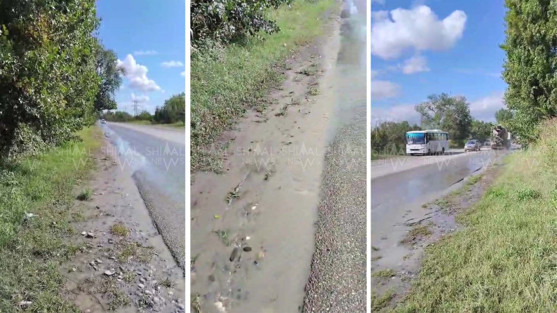 Quba-Xaçmaz yolunda su təhlükəsi - VİDEO