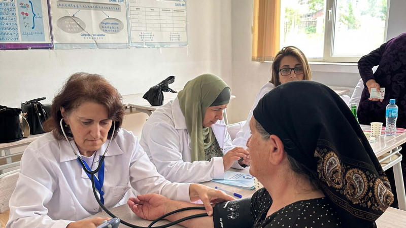 Qusarın Gican kəndində səyyar tibbi xidmət keçirilib - FOTO