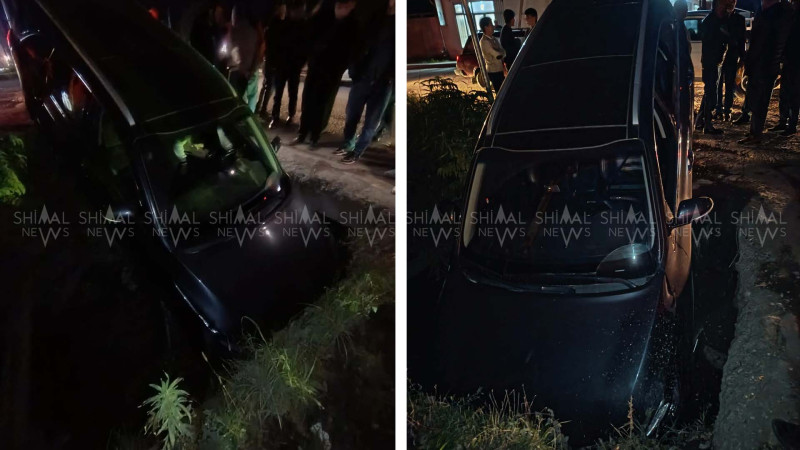 Qubada təhlükəli yol: daha bir avtomobil su kanalına düşdü – VİDEO