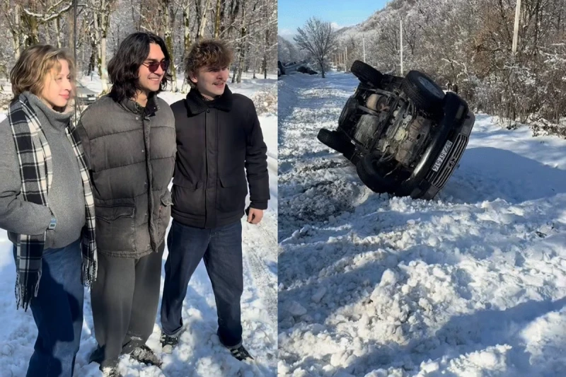 Qəbələ-İsmayıllı yolunda qəzaya düşüb SELFİ ÇƏKDİRDİLƏR