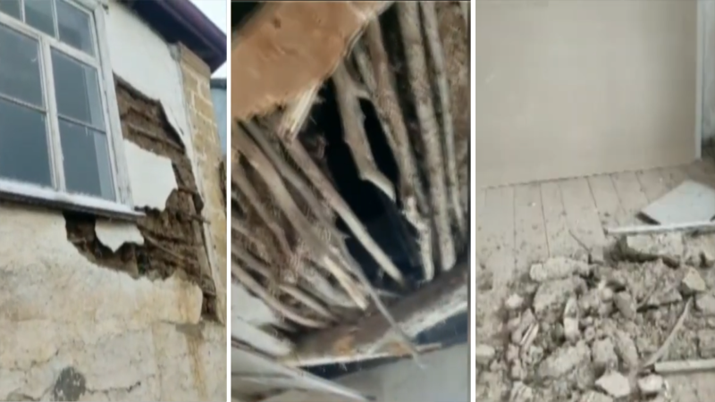 Şamaxıda zəlzələdən zərər görən ev qəzalı vəziyyətdədir