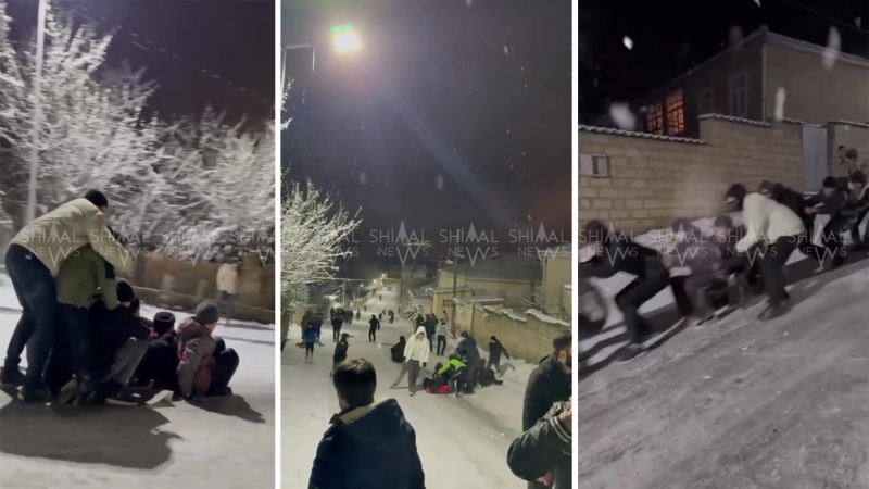 Qusarda qış bayramı: buzlu küçələrdə gülüş və sevinc