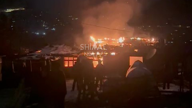 Qəçrəşdə gecə yanğını: ev külə döndü - VİDEO