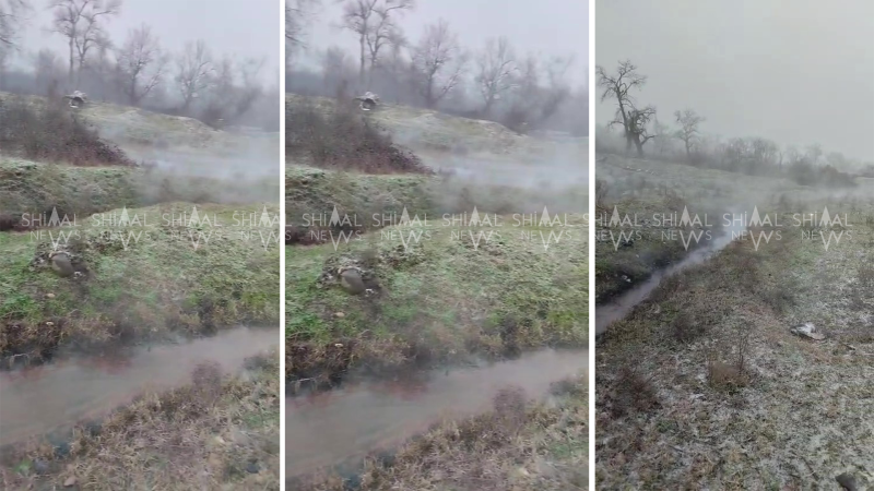 Xaçmazda qışın şaxtasında isti nəfəs — Çiləgirdə buxar mənzərəsi