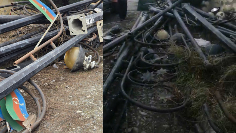 Xaçmazda yerə atılan Dövlət bayraqları götürüldü