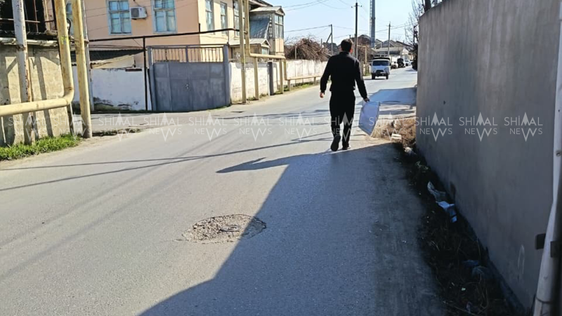 Qaz xətti, dar yol, səkisiz hərəkət - Xaçmazda təhlükəli vəziyyət