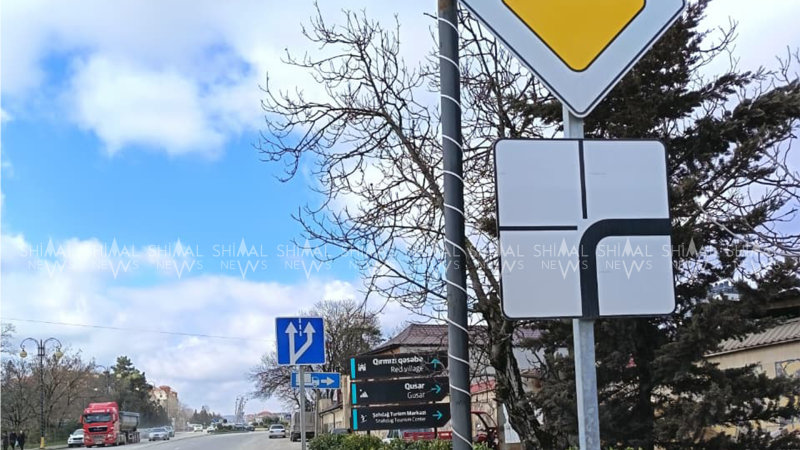 Qubada yol nişanları mehribanlaşıb - FOTO