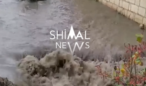 Qubada küçələr çirkab çayına çevrildi