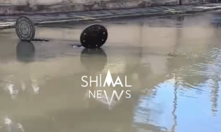 Xaçmazda məktəbin qarşısı gölə döndü