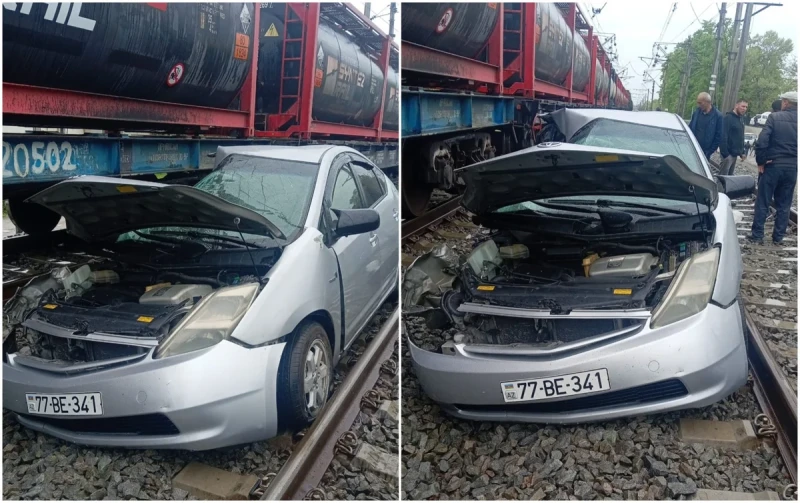 Xaçmazda avtomobil lokomotivlə toqquşdu