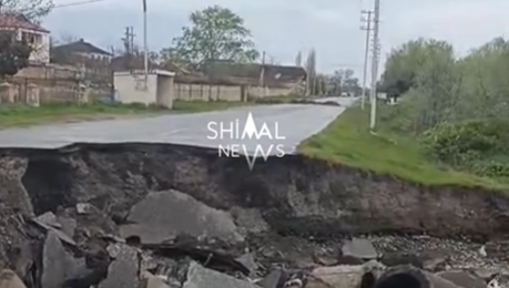 Xaçmazda çökən yol bir aydır təmirsiz qalıb