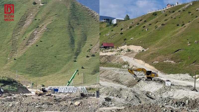 Qusarın Ləzə kəndində palçıq selinin fəsadları aradan qaldırılır