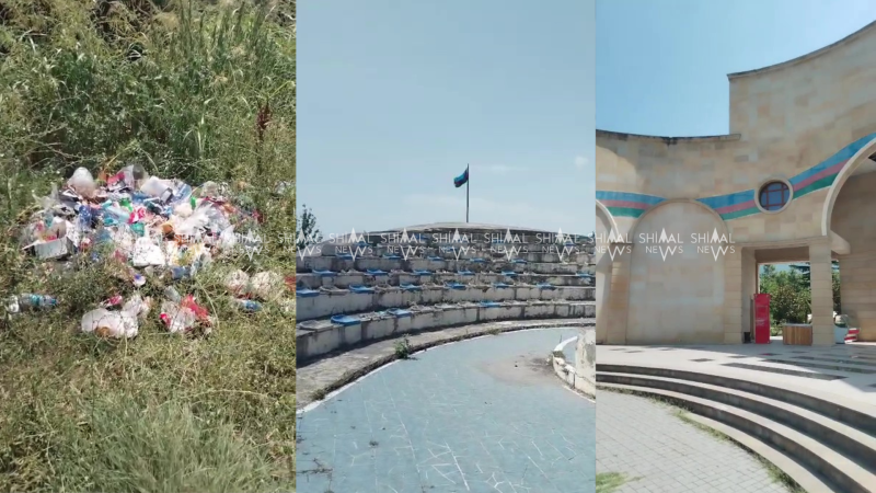 Oğuzun girişindəki park baxımsız vəziyyətdə qalıb – VİDEO
