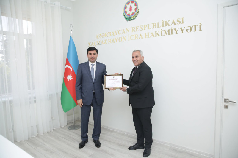 Xaçmazda Mədəniyyət Mərkəzinin direktoru təltif edilib