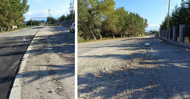 Qubada yola yamaq vurdular, amma dağılan hissə təmirsiz qaldı