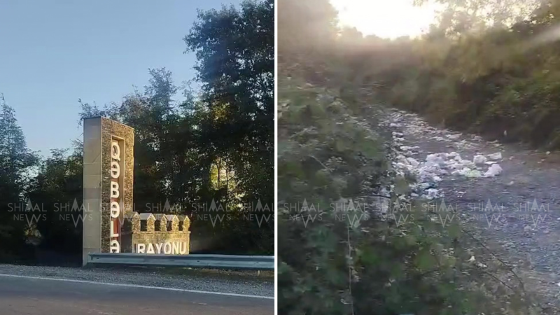 Qəbələnin girişində zibillər yenə qalaqlandı: Eyni problem, eyni mənzərə