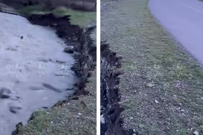 Qubada təhlükə yolun bir addımlığında - VİDEO