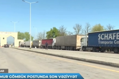 Yüzlərlə TIR Samur gömrük postunda toplaşdı