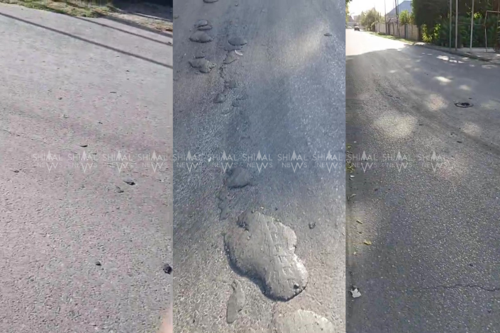 Xaçmazda asfalt qarışığı yola töküldü, hərəkət çətinləşdi
