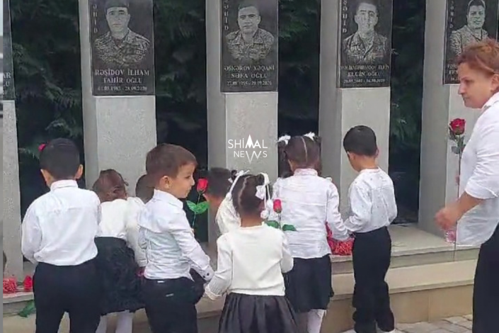 Balaca fidanlar Xudatda şəhidlərimizin xatirəsini anıb - VIDEO