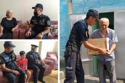 Qusar: polis şəhid və aztəminatlı ailələri ziyarət edib