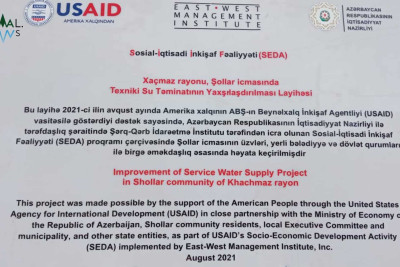 Şollar kəndində su bulağı istifadəyə verilib
