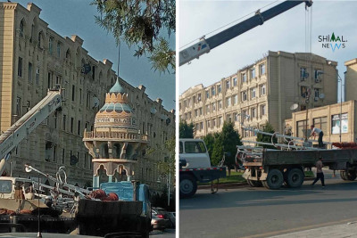 Xaçmaz: mərkəzi küçədə işıq dirəkləri yenilənir