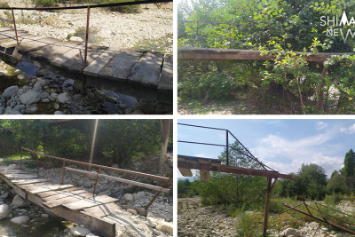 Qubada körpünün yerinə müvəqqəti konstruksiya tikilib
