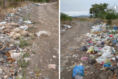 Qubada Ağçay çayın ətrafı zibilliyə çevrilib