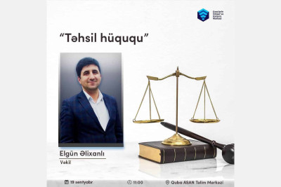 Qubada "Təhsil hüququ" adlı təlim baş tutacaq