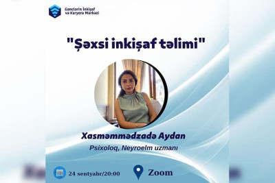 Xaçmaz gəncləri "Özgüvən" təlimində iştirak edəcək