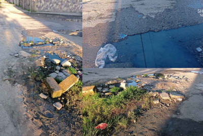 Quba: mərkəzi küçədə kanalizasiya dolub ətrafa daşır
